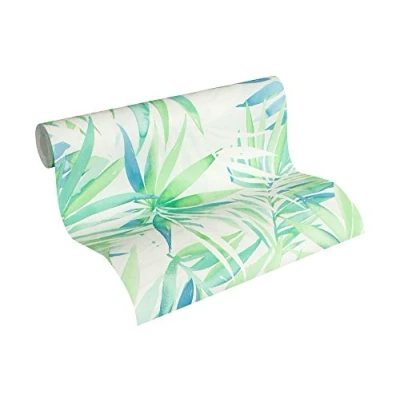 Abbildung von DESIGNDSCHUNGEL By Laura N. Vliestapete &quot;Palmentapete&quot;, botanisch tropisch floral, Floral Tapete Natur PVC frei Tapeten Wohnzimmer modern Design Optik