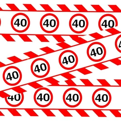 Abbildung von Geburtstagsdeko Absperrband 40 Geburtstag Deko Mann 40. Frauen Männer Tischdeko Tiwoca
