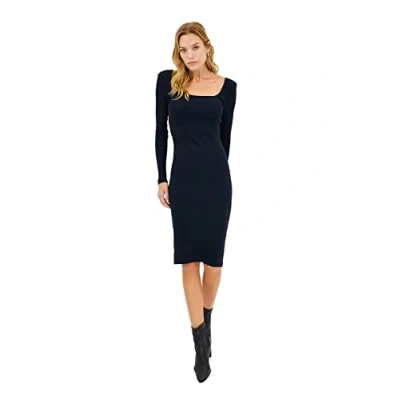 Abbildung von Trendyol Damen Woman Mini Bodycon Square Collar Knit Dress, Marineblau, M EU
