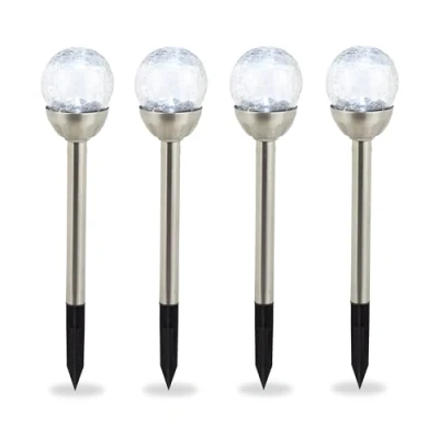 Abbildung von relaxdays Gartenleuchte Glaskugel 4er Set, Weißes Licht