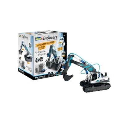 Abbildung von Revell Adventskalender Engineers I Hydraulischer Bagger Adventkalender zum Selbermachen für Jungen, Mädchen Kinder und Erwachsene ab 8 Jahren in 24 Tagen zusammenbauen