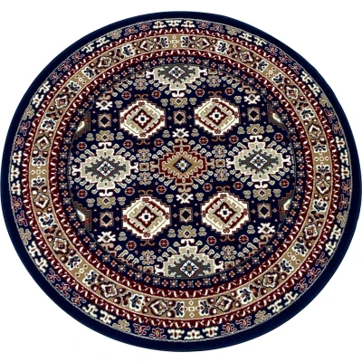 Abbildung von my home Teppich &quot;Diantha&quot;, rund, Orient Optik, mit Bordüre, Kurzflor, elegant, weich