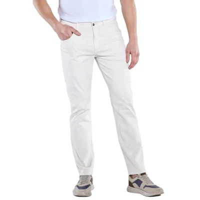 Abbildung von engbers Herren 5 Pocket Hose Regular, 38669, Naturweiss in Größe 26