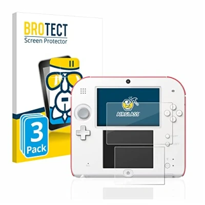 Abbildung von BROTECT Schutzglas für Nintendo 2DS (3 Stück) Schutzfolie Panzer Folie Glas [Extrem Kratzfest 9H, Anti Fingerprint, Ultra Transparent]