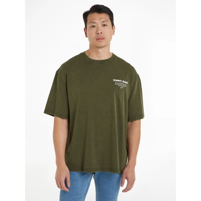Abbildung von Tommy Jeans Washed Essential TEE Unisex Tshirt print, Größe: Large, Drab olive green