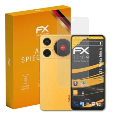 Abbildung von atFoliX Panzerfolie kompatibel mit ZTE Nubia Music Schutzfolie, entspiegelnde und stoßdämpfende FX Folie (3X)