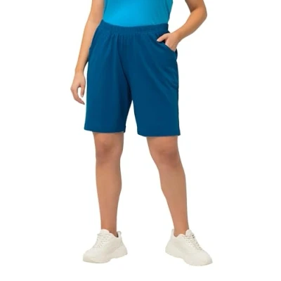 Abbildung von Ulla Popken Damen Jerseyshorts, Taschen, Elastikbund Hose, Mittelblau, W36 / L32