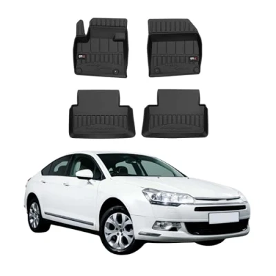 Abbildung von Fußmatten Gummimatten kompatibel mit Citroen C5 II 2008 2017 OMAC Premium 3D Schwarz TPE Gummi
