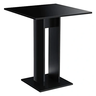 Abbildung von en.casa Küchentisch, »Lindesnes« Säulentisch quadratisch 65x65x78cm schwarz hochglanz