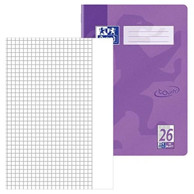 Abbildung von OXFORD Schulheft Touch, A4, kariert (Lineatur 26), Veredelung / Außenrand, ungelocht, 16 Blatt
