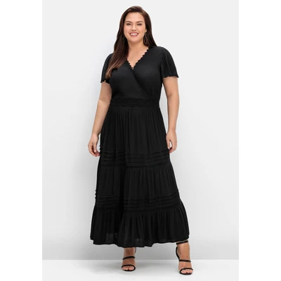 Abbildung von sheego by Joe Browns Maxikleid &quot;Große Größen&quot;, in Wickeloptik, mit Stufenvolant