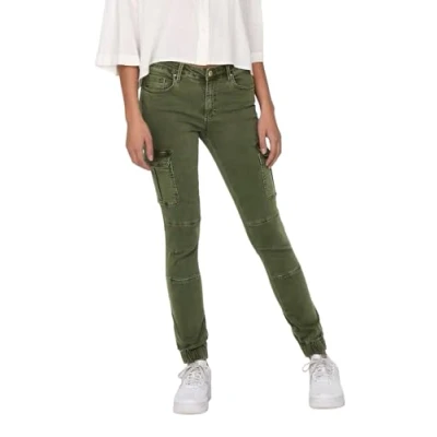 Abbildung von ONLY Onlmissouri LIFE Cargo Jeans Skinny Fit, Damen, Größe: 34x34, Kalamata