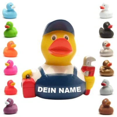 Abbildung von Badeente personalisierbar (Klempner Ente)