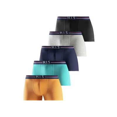 Abbildung von H.I.S Boxer, (Packung, 5 St.), mit Streifen und Markenlogo im Bund