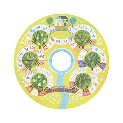 Abbildung von Stokke MuTable Spielscheibe, Früchte &amp; Gemüse 2023 Neugestaltung Doppelseitiges Brettspiel Inklusive 1 Würfel, 4 Spielsteinen 140 Spielkarten Von 3 bis 8 Jahren