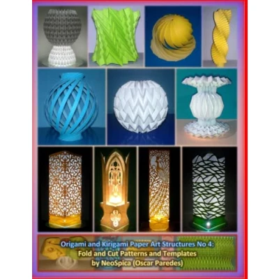 Abbildung von Origami and Kirigami Paper Art Structures No 4: Fold Cut Patterns Templates: Neospica