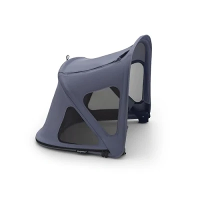 Abbildung von Bugaboo Fox und Cub Sonnendach mit Lüftungsfenstern, ausziehbar für zusätzlichen optimalen Sonnenschutz, wasserabweisend, kompatibel allen Modellen, Seaside Blue