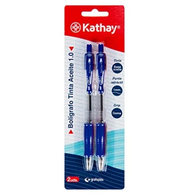 Abbildung von Kathay 86210330 Klickstifte, blaue Tinte, Ölbasis, Spitze 1 mm, perfekt für Ihr Schul und Büromaterial