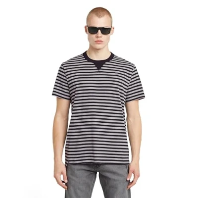 Abbildung von G STAR Tshirt print, Herren, Größe: Small, Dk black grey alloy stripe