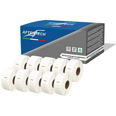 Abbildung von Aftertech 10x 11352 25 x 54 mm Rollen kompatible Klebeetiketten (500 Etiketten/Rolle = 5000 insgesamt) für Dymo LabelWriter Seiko SLP Etikettendrucker S0722520 10x11352