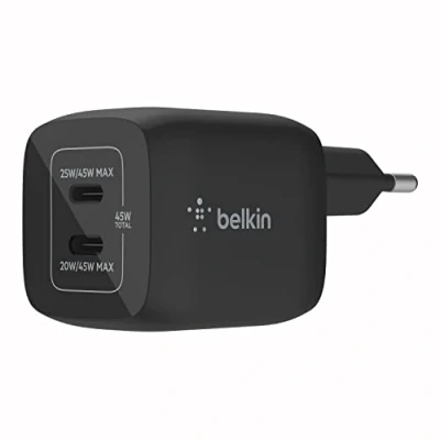 Abbildung von Boost↑Charge GaN Pro Adapter 2 poorts USB C 45W von Belkin Schwarz Kunststoff