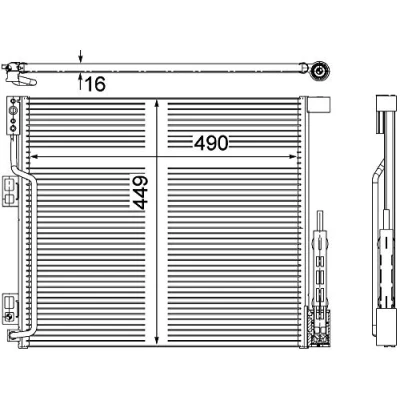 Abbildung von MAHLE ORIGINAL AC 570 000P Klimakondensator mit Trockner 490 NISSAN: NV200 Kasten / Kombi, Evalia Bus