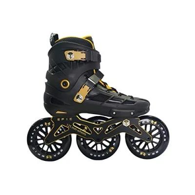 Abbildung von Epic Skates 125 mm Engage 3 Rad Inline Speed Skates, Herren, schwarz/goldfarben