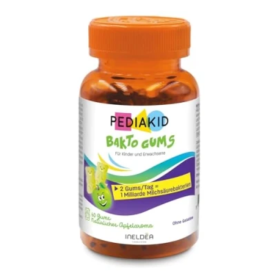 Abbildung von PEDIAKID BAKTO GUMS Natürliche Formel mit köstlichem Apfelaroma Hilft, die Darmflora anzureichern Unterstützt Abwehrkräfte des Körpers 60 Gummibärchen