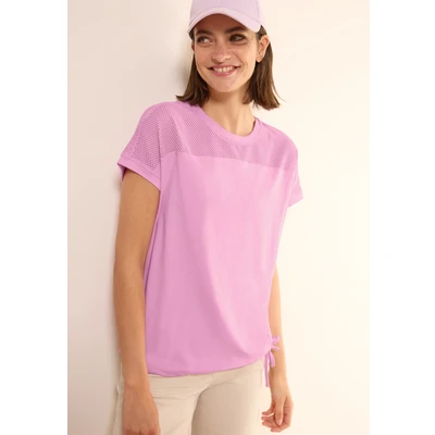 Abbildung von Cecil MIT Meshdetail Tshirt basic, Damen, Größe: Large, Rosa