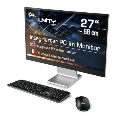Abbildung von All in One PC CSL Unity U27 Windows 11 Pro Leistungsstarker AIO, 27 Zoll Full HD IPS Display, Intel Core i5 1235U CPU 4400 MHz Turbo, 2000 GB M.2 SSD, 16 DDR5 RAM, USB 3.2, BT 5.2, AX WLAN