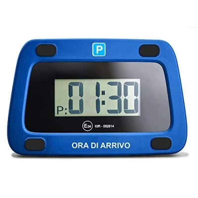 Abbildung von Parkwächter V0 Digitale Parkscheibe für Italien, elektronische Parkuhr, automatische gemäß Straßenverkehrsordnung, das Auto, blau, 111x72x25 mm