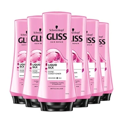 Abbildung von Schwarzkopf Gliss Liquid Silk Gloss Conditioner, 200 ml, 6 Stück