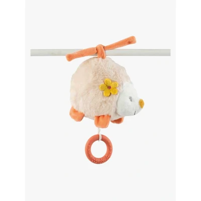 Abbildung von Nattou Mini Aktiv Kuscheltier aus Baumwolle und Velours, Mit Musik Silikon Beißring, Igel Zoë, Ca. 17 cm breit, Mila, Zoë Lana, Beige