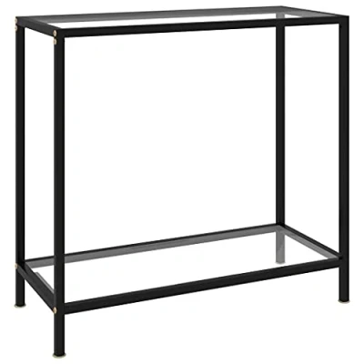 Abbildung von vidaXL Konsolentisch Flurtisch Konsole Beistelltisch Sideboard Wandtisch Frisiertisch Glastisch Deko Transparent 80x35x75cm Hartglas Stahl