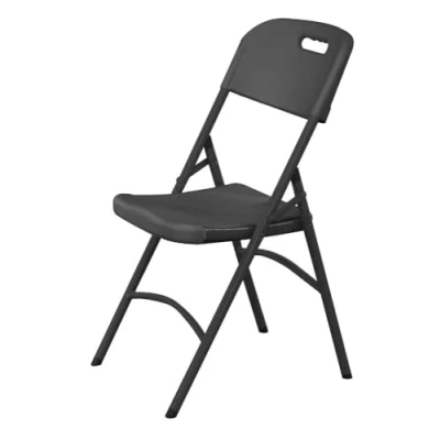 Abbildung von HENDI Klappstühle, Catering Stuhl, Platzsparende Aufbewahrung und Transport, Möbel, zusammenklappbar, 540x440x(H)840mm, HDPE, Schwarz, 810989