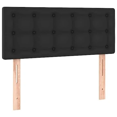 Abbildung von vidaXL Kopfteil, Bettkopfteil mit Holzbeinen, Höhenverstellbar Polsterkopfteil für Bett, Betthaupt Bettzubehör Schlafzimmer, Schwarz 100x5x78/88cm Kunstleder