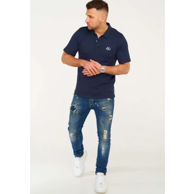 Abbildung von Jack &amp; Jones RISE Infinity Poloshirt, Herren, Größe: Small, Navy blazer