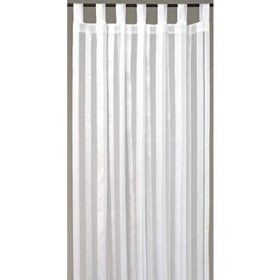 Abbildung von Dekoschal Gardine Vorhang Streifen halbtransparent Auswahl: Schlaufenschal 140x 245cm weiß perlweiß