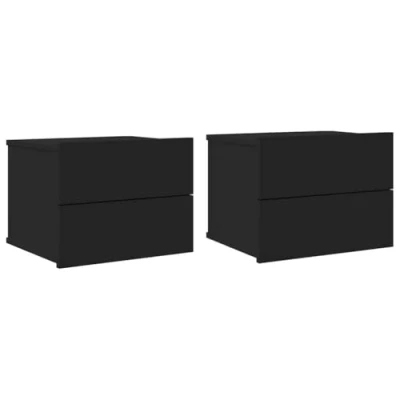 Abbildung von vidaXL Nachttisch Nachttische 2 Stk. Schwarz 40x30x30 cm Holzwerkstoff (2 St)