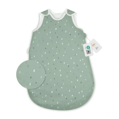 Abbildung von Ehrenkind® Babyschlafsack Schlafsack Rund 2.5 TOG Bio Baumwolle Ganzjahres Baby Gr. 62/68 Farbe Jade Tropfen Oeko Tex winter und Sommer Kinder