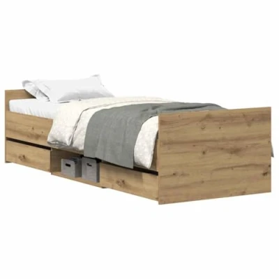 Abbildung von vidaXL Bettgestell ohne Matratze Artisan Eiche 90x200cm Holzwerkstoff