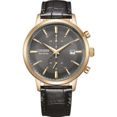 Abbildung von Citizen Chronograph CA7067 11H, Armbanduhr, Herrenuhr, Solar, Stoppfunktion, Lederarmband