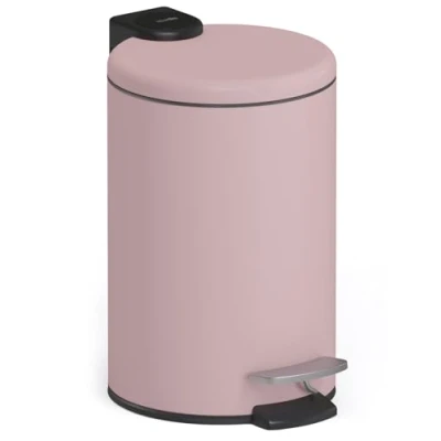 Abbildung von stardis 3 Liter Treteimer Edelstahl matt mit Absenkautomatik Klappdeckel leise schließend Softclose Inneneimer Kosmetikeimer Mülleimer Abfalleimer Badezimmer (rosa)