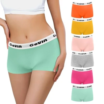 Abbildung von Libella Damen Panties Boxershorts 6er Pack Hipsters aus Baumwolle Unterhosen,Damen Boyshorts Höschen Mehrfarbig MU2 XL