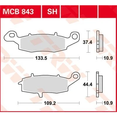 Abbildung von TRW Sinter Street MCB843SH Bremsbelagsatz