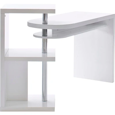 Abbildung von MCA furniture Schreibtisch &quot;Mattis&quot;, mit Regalelment weiß hochglanz, Tischplatte schwenkbar
