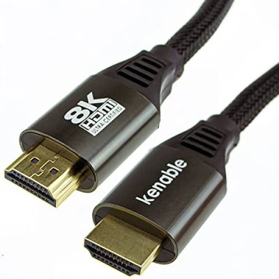 Abbildung von kenable zertifiziert Ultra Hoch Geschwindigkeit HDMI 2.1 Kabel 8K@60/4K@120 48Gbps Metall Stecker 2 m [2 Meter/2m]
