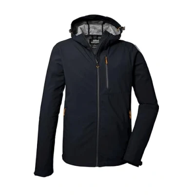 Abbildung von killtec Herren Softshelljacke/Outdoorjacke mit Kapuze KOS 259 MN SFTSHLL JCKT, schwarz blau, XL, 41367 000