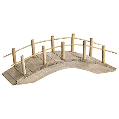 Abbildung von MaMeMi Brücke aus Holz, flach [ca 13 cm lang, handgefertigt] Krippenzubehör, Krippenbedarf/Zubehör für Weihnachtskrippen &amp; Krippenlandschaften Modellbau