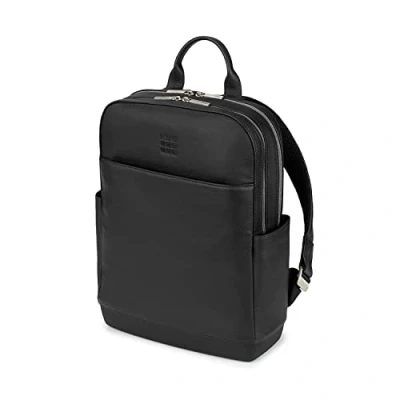 Abbildung von Moleskine Rucksack Classic Pro Kollektion in Leder, Professioneller BüroRucksack, LaptopRucksack für Laptop, iPad, Notebook bis zu 15&#039;&#039;, Größe 43 x 33 14 cm, Farbe Schwarz